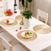 round placemat restaurant hollow pvc decoration meal mat anti hot dining table line steak plate pad