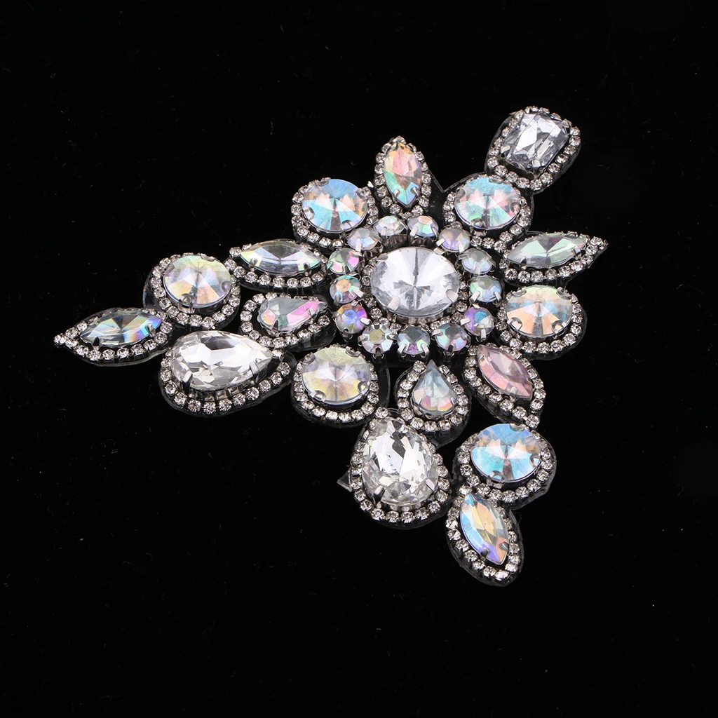 Цветок кристалл горный хрусталь железа на аппликация для свадебного платья