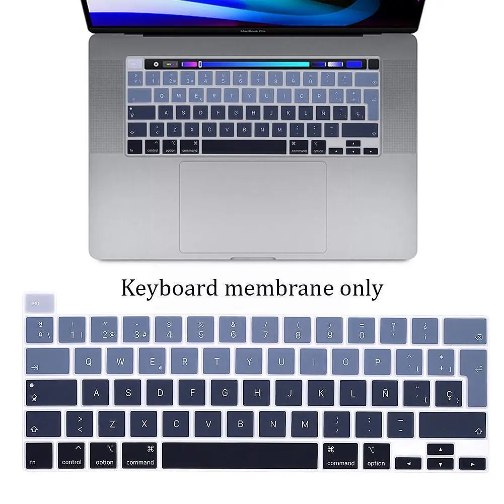 

Rainbow Color Silicone Spanish Keyboard Skin Cover A2338/A2251/A2289 For MacBook New 2019 A2141 Chip 16 M1 2020+ Pro Z3W5