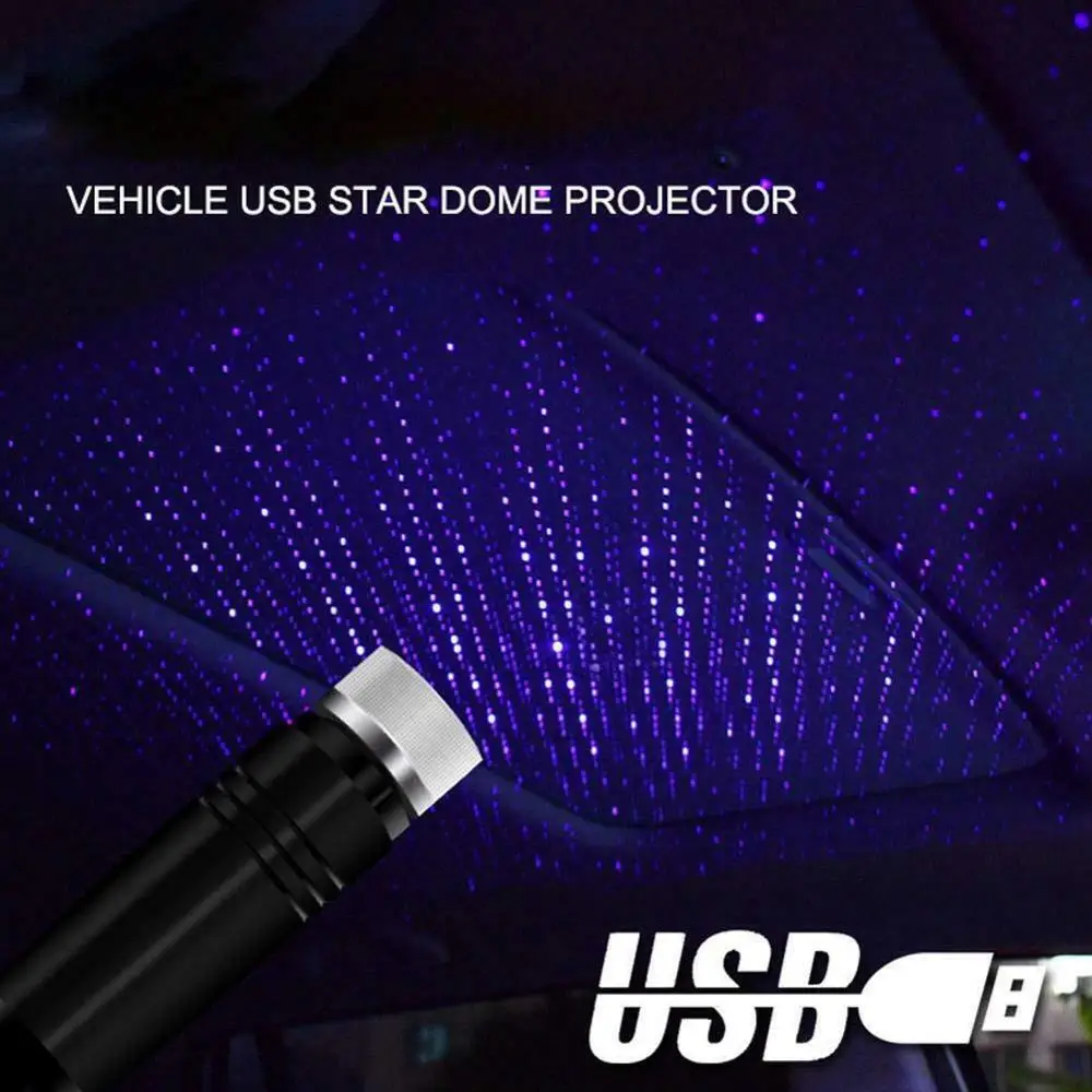 Миниатюрный светодиодный лазерный проектор со звездами USB автомобильный