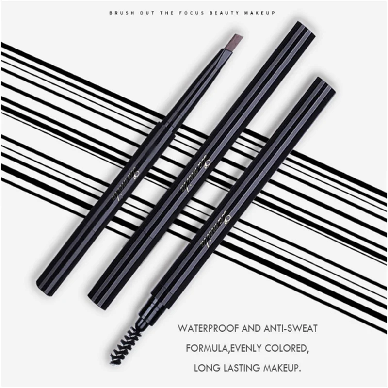 1pcs Automatic Rotating Double-Headed Eyebrow Pencil 5 Colors Waterproof Long-lasting Pen with Brush Eyes | Красота и здоровье
