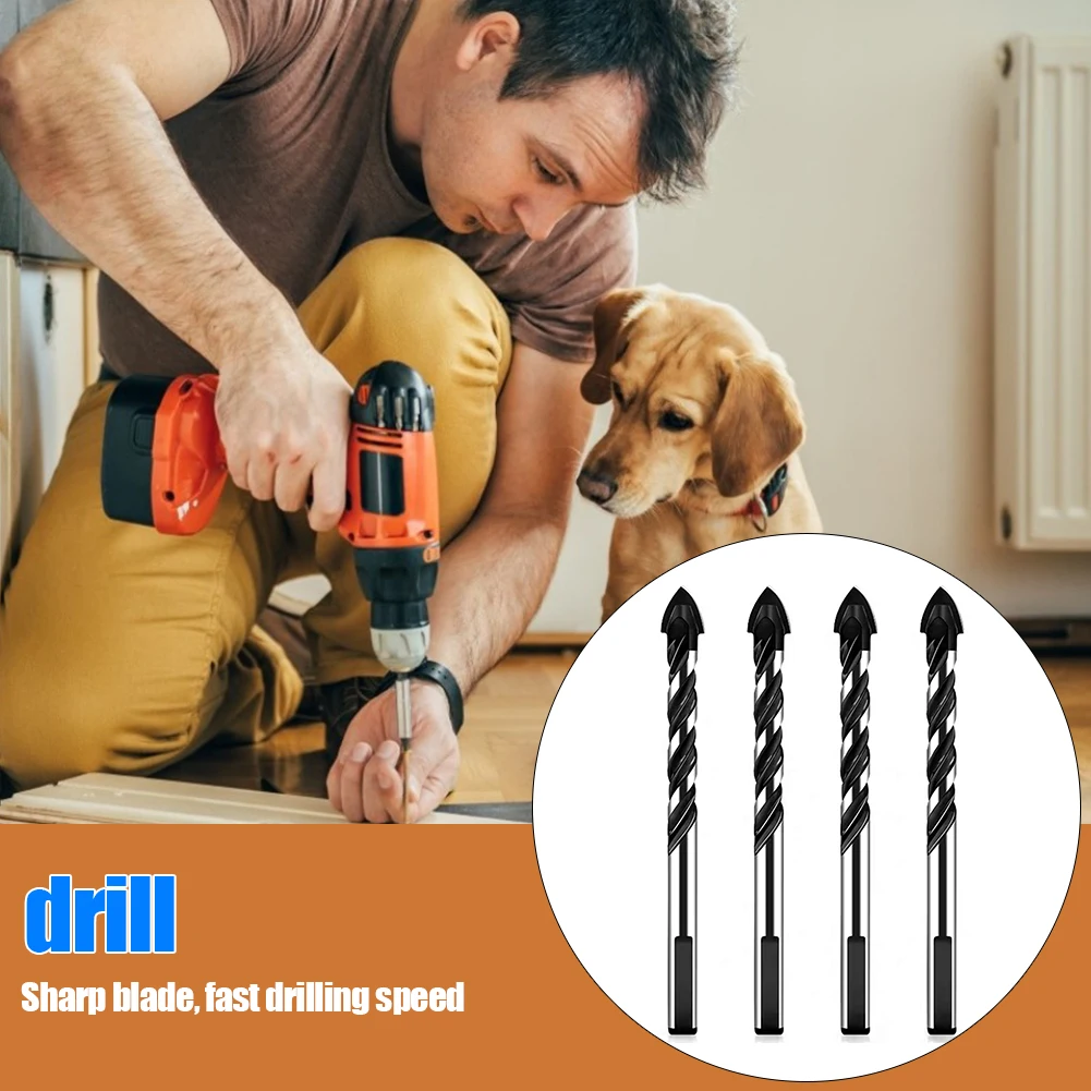 

4/5pcs 4-12mm Tungsten Steel Triangle Drill Bit Set for Ceramic Tile Concrete Brick Glass Masonry Wood Hole Opener Drilling Tool