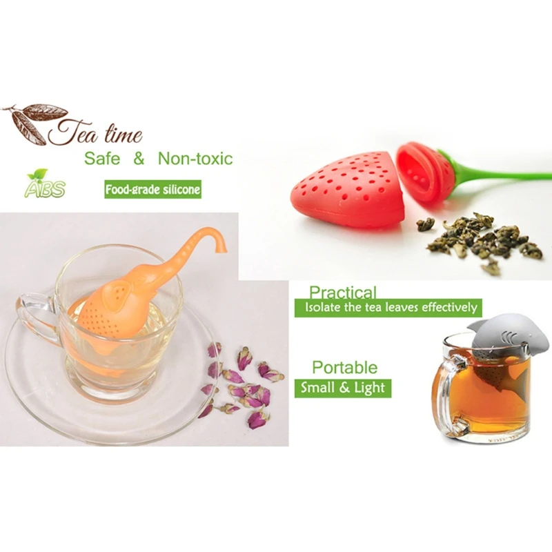 

Tea Infuser Set of 6 - Animal Shaped Silicone Tea Steeper Ball Strainer Diffuser U90A