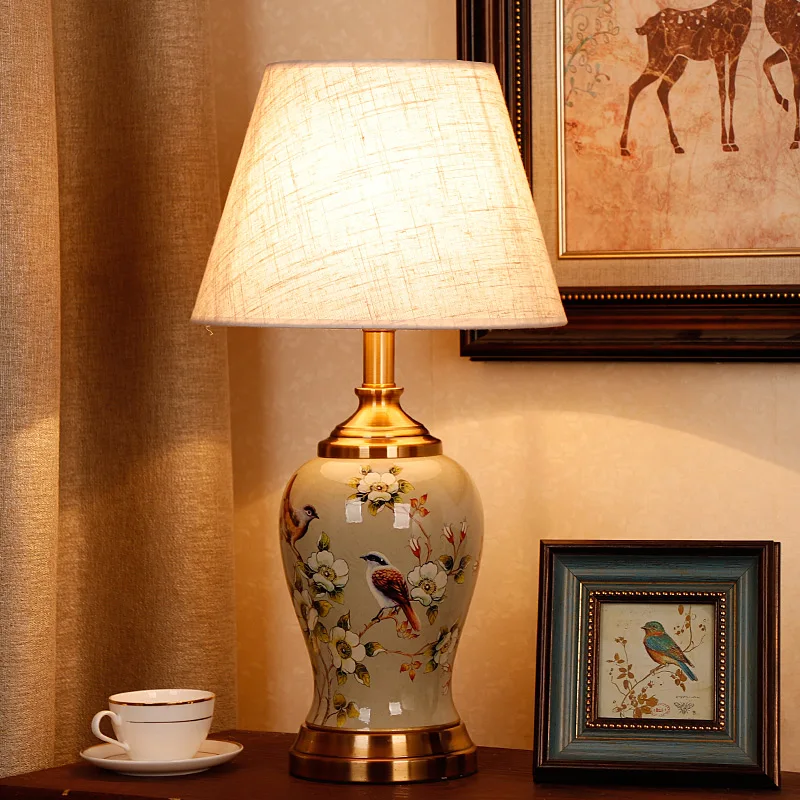Керамическая Настольная лампа в китайском стиле классические лампы для дома