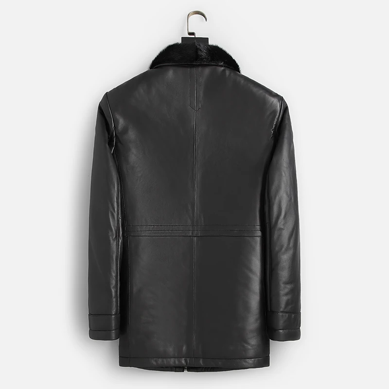 Мужская шуба из натурального меха норки цвет черный