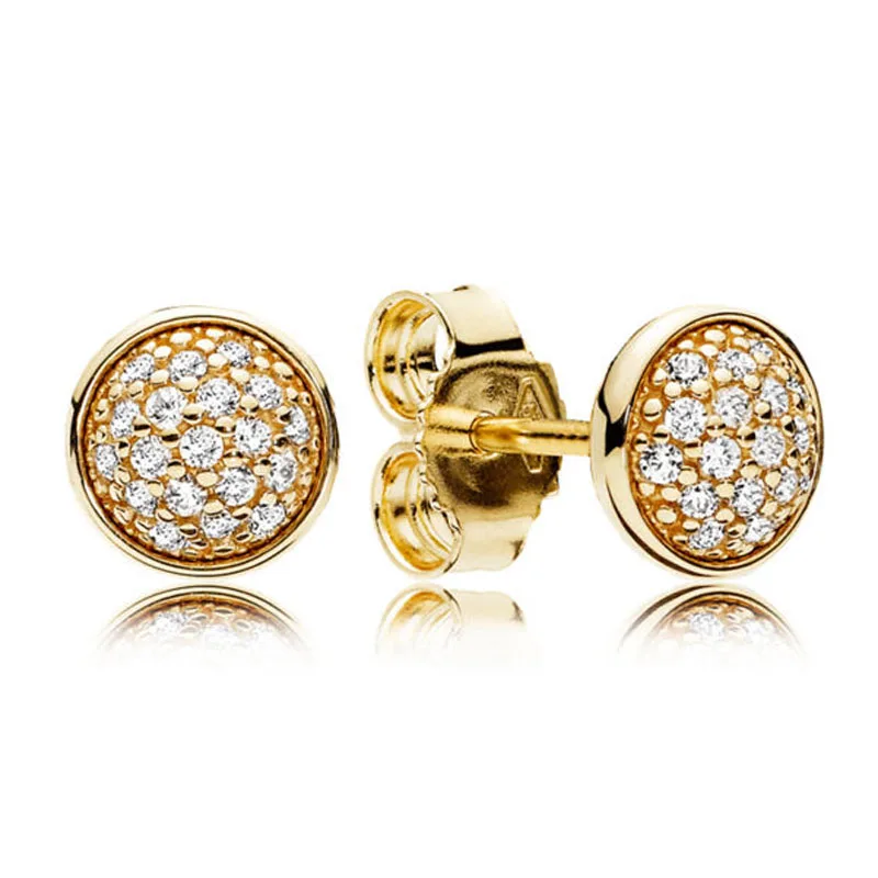 

Original Sliver Rose and Gold color Shine Radiant Teardrops Stud Heart Earring For Women Wedding Gift Europe DIY Jewelry