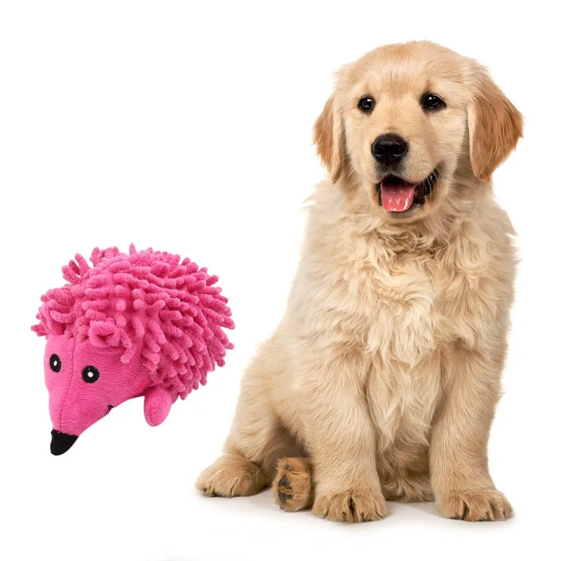 

Pet Dog Interactive Velvet Hedgehog Shaped Toy Soft Durable Chew Bite Resistant Molar Squeaky Toys Dogs Cats Entertainment Play