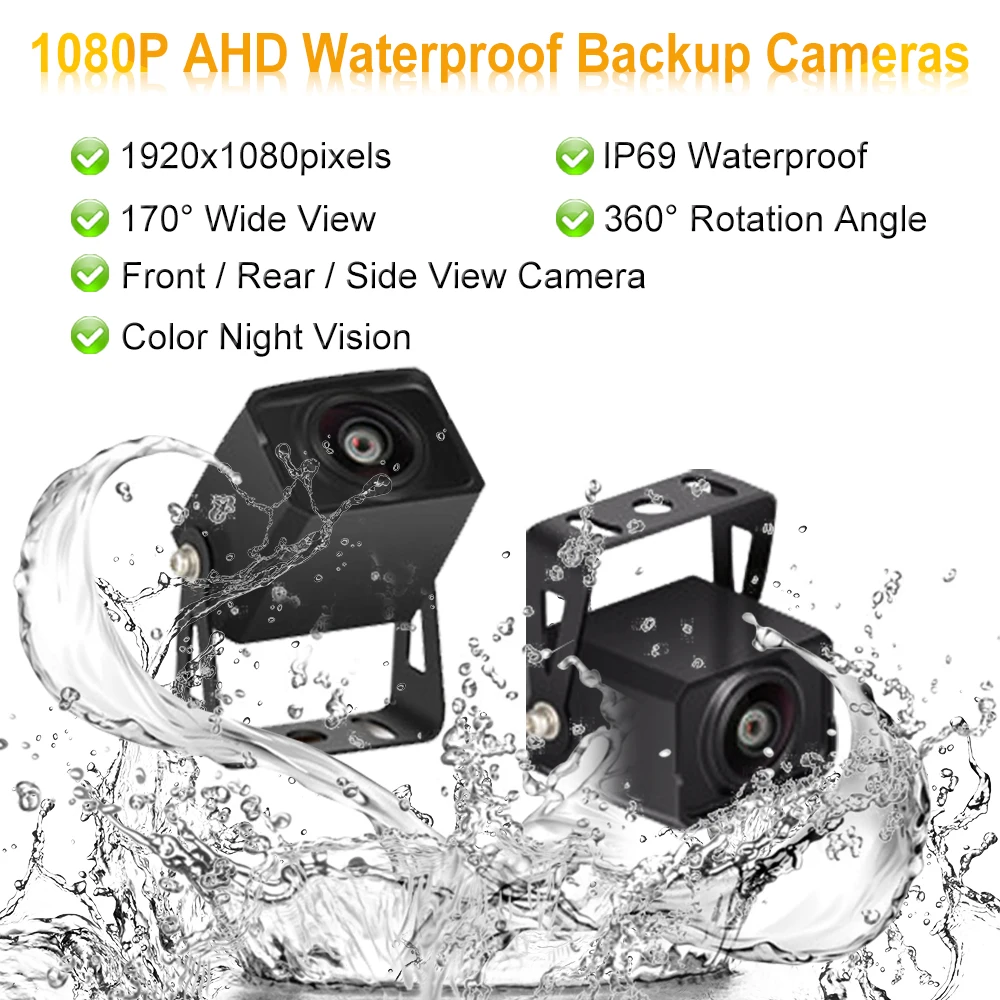 AMPrime 7 &quotAHD 1080P экран Раздельный монитор + камера заднего вида система ночное