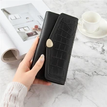 Long Womens Wallet Crocodile Pattern Female High Quality Pu Leather Coin Purses Ladies Hasp Clutch Bag Credit Card Holder