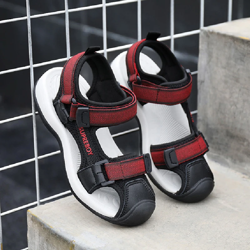 Детские сандалии для мальчиков Спортивная пляжная обувь Обувь с закрытым носком