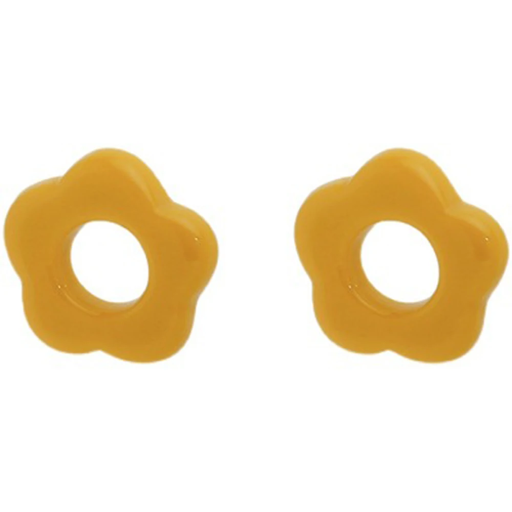 

Han Edition Four Of Colour's Flower Shape Earrings Lovely Sweet Girl Temperament Charm The Stud Earrings Ornaments