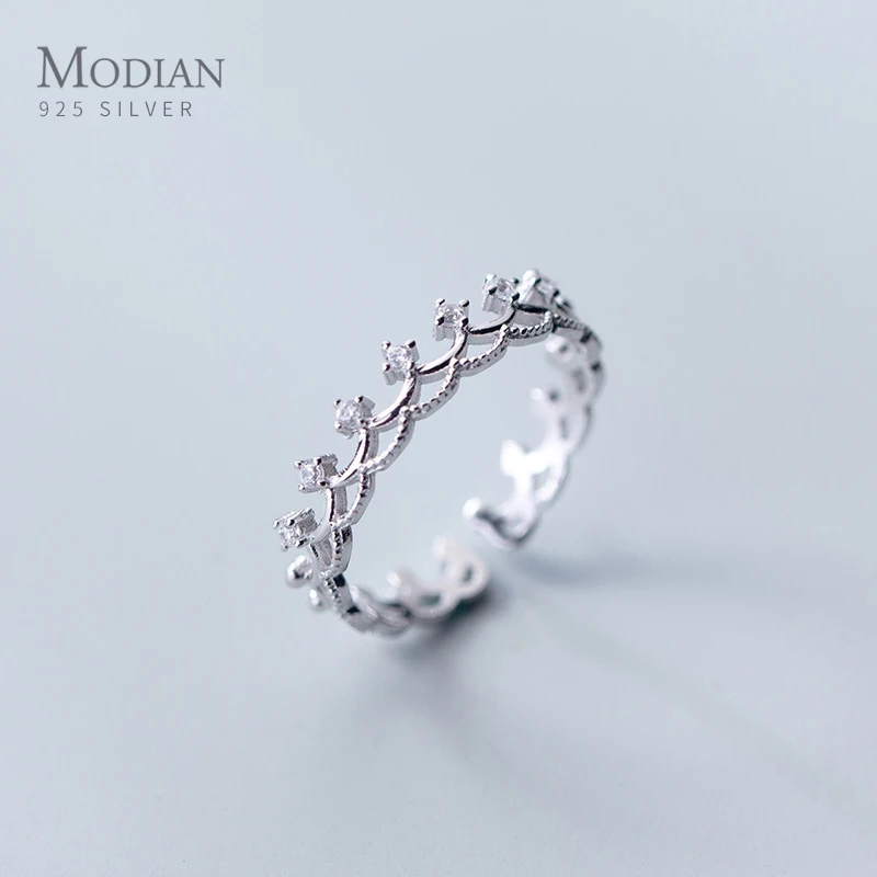 Modian специальный дизайн короны прозрачными камнями модные 925 кольца из