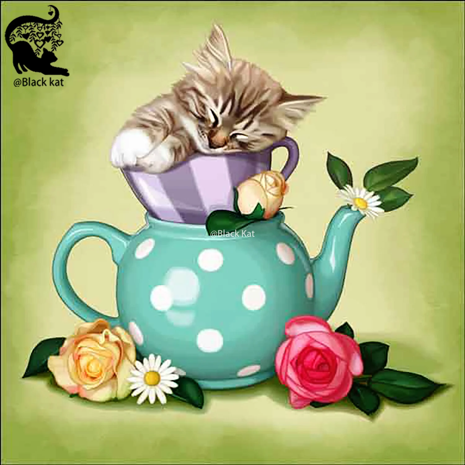 Flowers Stacked Teapots Cups Cat Cutting Dies Cozy Tea Party Metal Stencil For DIY Scrapbooking Card Craft