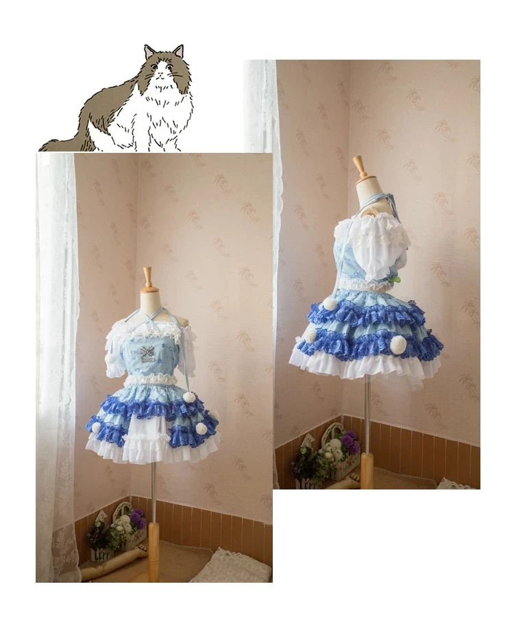 COSLEE [под заказ] Проект Touhou Tatara Kogasa платье лолиты в готическом стиле униформа