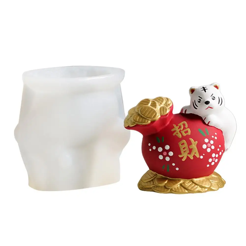 

Tiger Candle Mold 3D Cute Tiger Mold Flexible Non-stick Silicone Mold Easy To Peel Off Ideal Gifts For Kids Friends Handcraf
