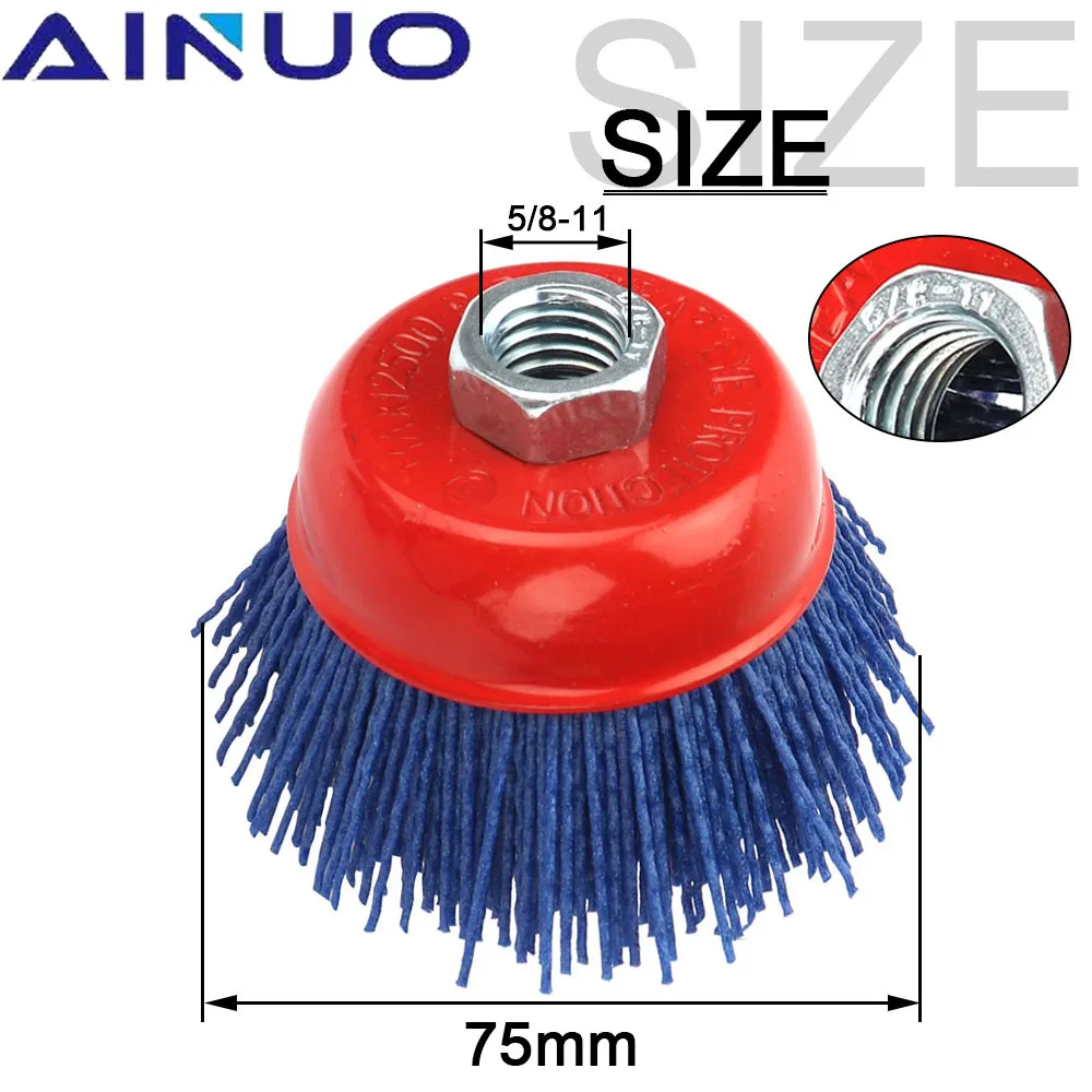 Колесо с нейлоновой абразивной щеткой 75mm 1 шт. полимерно-абразивный инструмент