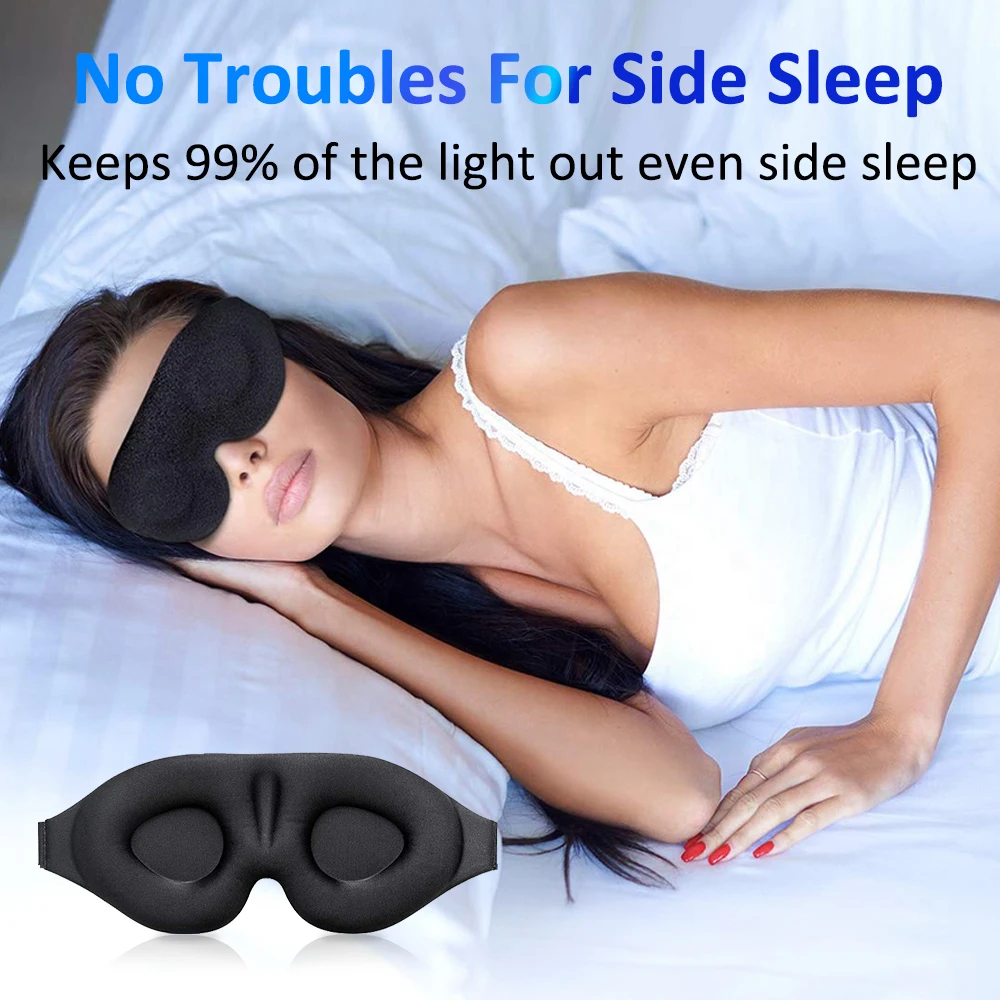 Глаз Обложка сна атласные 3D маска на глаза для регулируемый ремешок мягкий