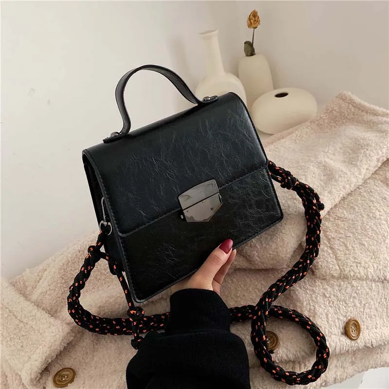 Корейская мода замок женские сумки женский портфель уникальный Плетеный