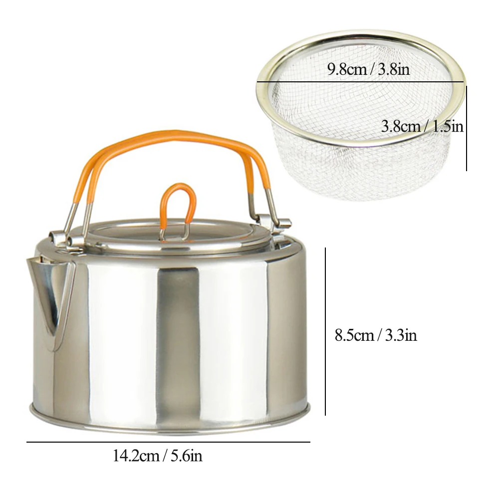 Чайник для кемпинга из нержавеющей стали 1 л | Спорт и развлечения