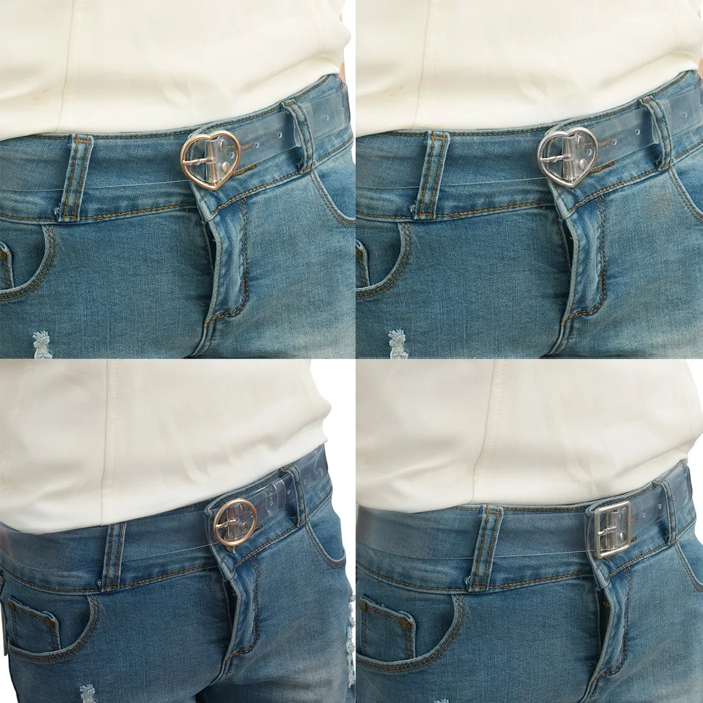 Ремень прозрачный Однотонный женский модный пояс из ПВХ в стиле кэжуал подходит