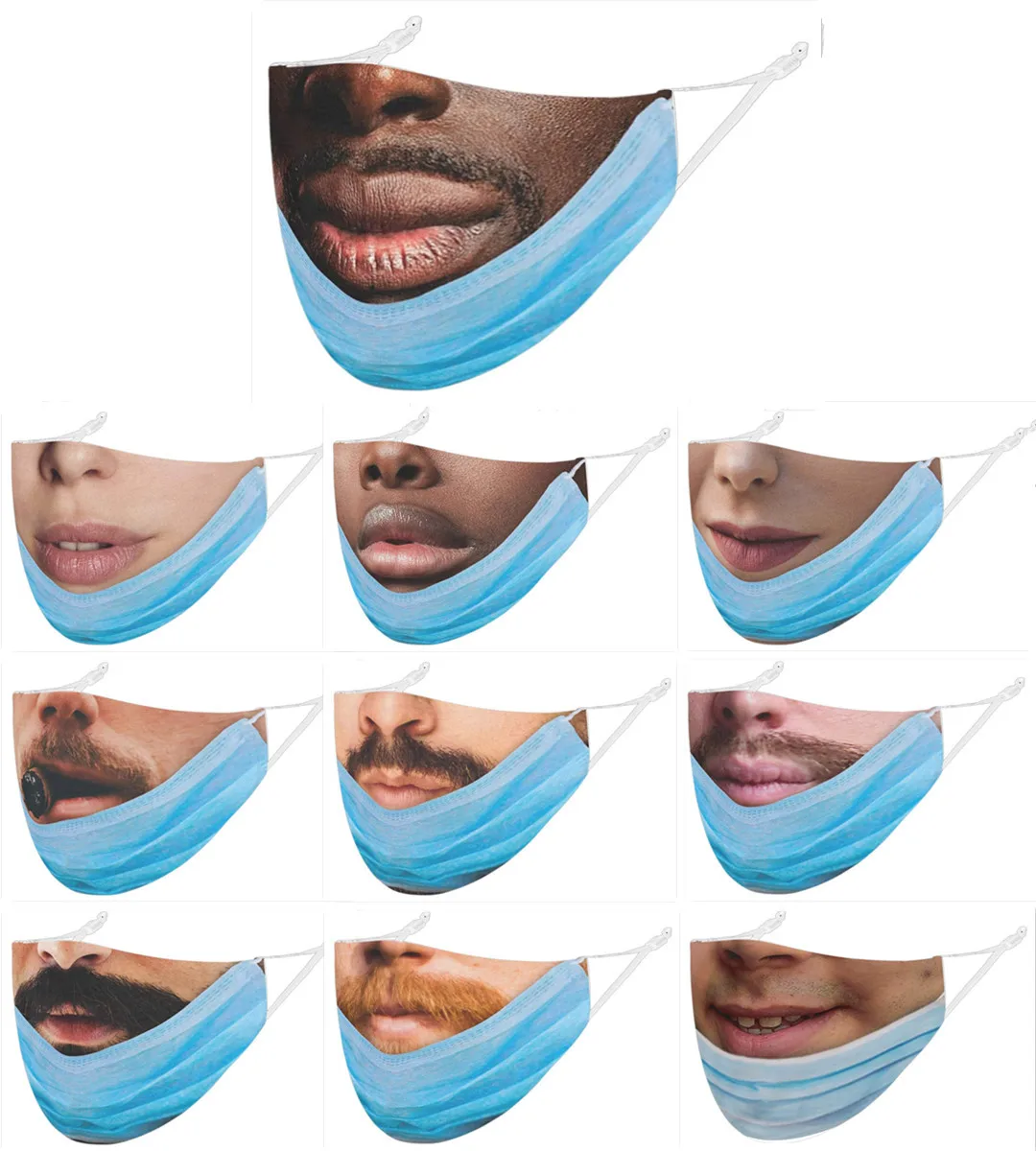 

Halloween Cosplay Mask Unisex 3d Creative Funny Printing Outdoor Mask Cotton Washable Reusable Face Mask Adjustable Earloops