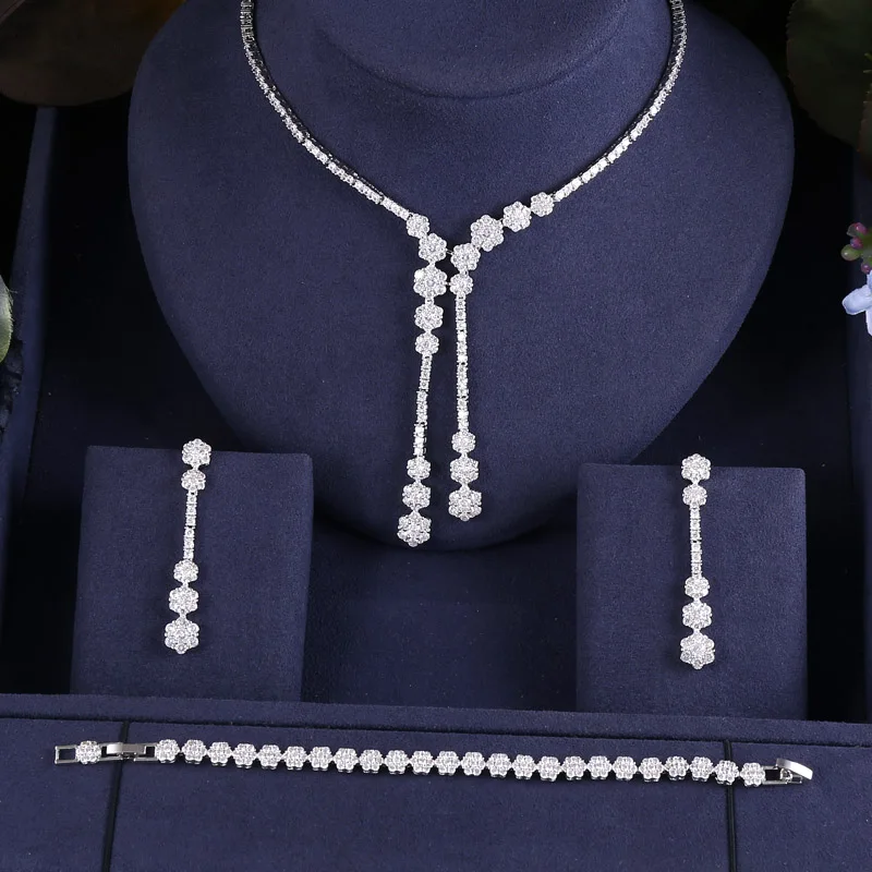 Accking Роскошные серьги с кубическим цирконием чистым в виде капли воды для женщин