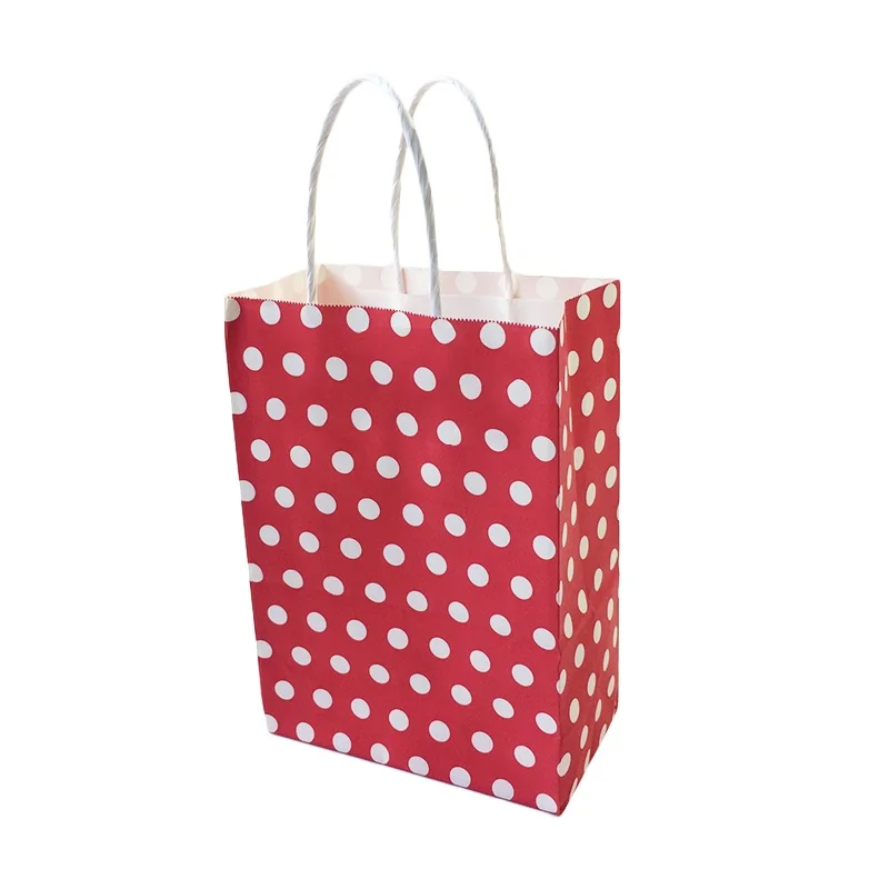 10 шт./лот точечный красочный бумажный подарочный пакет с ручками 21*15*8 см