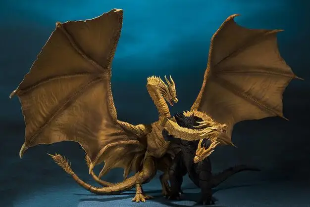 Новая версия фильма Gojira 3 головки золотой дракон король шарниры подвижная ПВХ