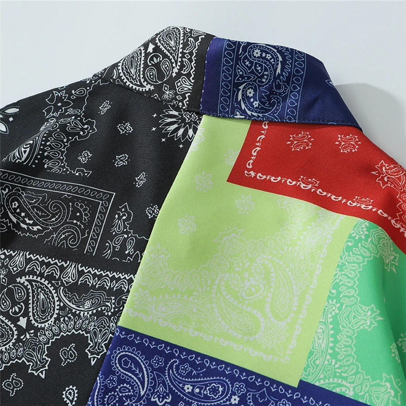 2020 кешью с цветочным принтом Гавайские пляжные рубашки мужские летние