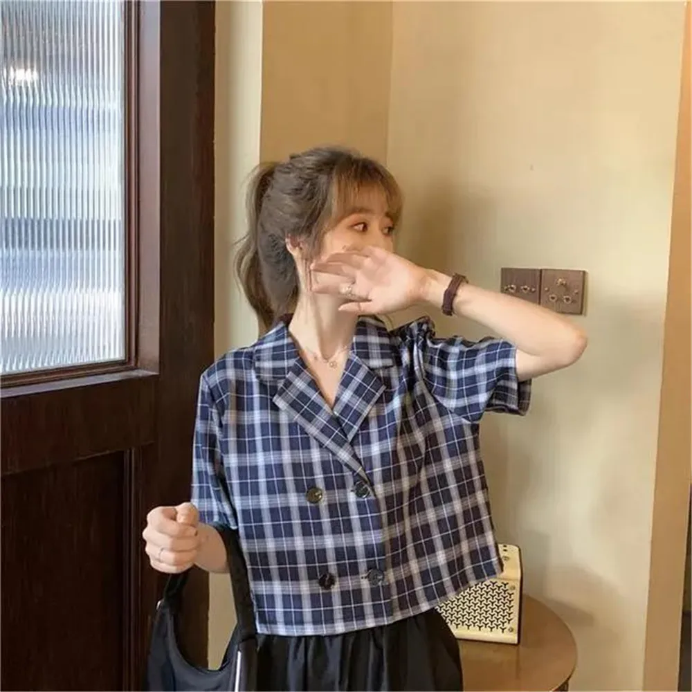 

Fashion Plaid Blouse Shirt Loose Summer Oversize Shirt Women Harajuku Punk Long Sleeve Tops Tee 2021 Hip Hop Clothes Shirt Girls