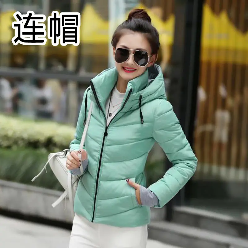 

Women Jacket 2021 Winter New Ladies Space Cotton Long Sleeve Warm Zipper Loose Coat Short Female Portable Casual Outwear