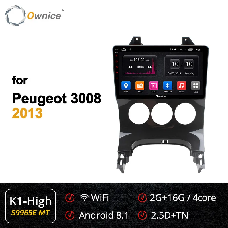 S9965-1 K1 HIGH Ownice k3 k5 k6 Android 9,0 Octa Core Автомобильный мультимедийный DVD плеер для PEUGEOT 3008 2013 2Din радио 4 аппарат не привязан к оператору сотовой связи DSP 360 панорама оптического волокна - Цвет: S9965-1 K1 HIGH