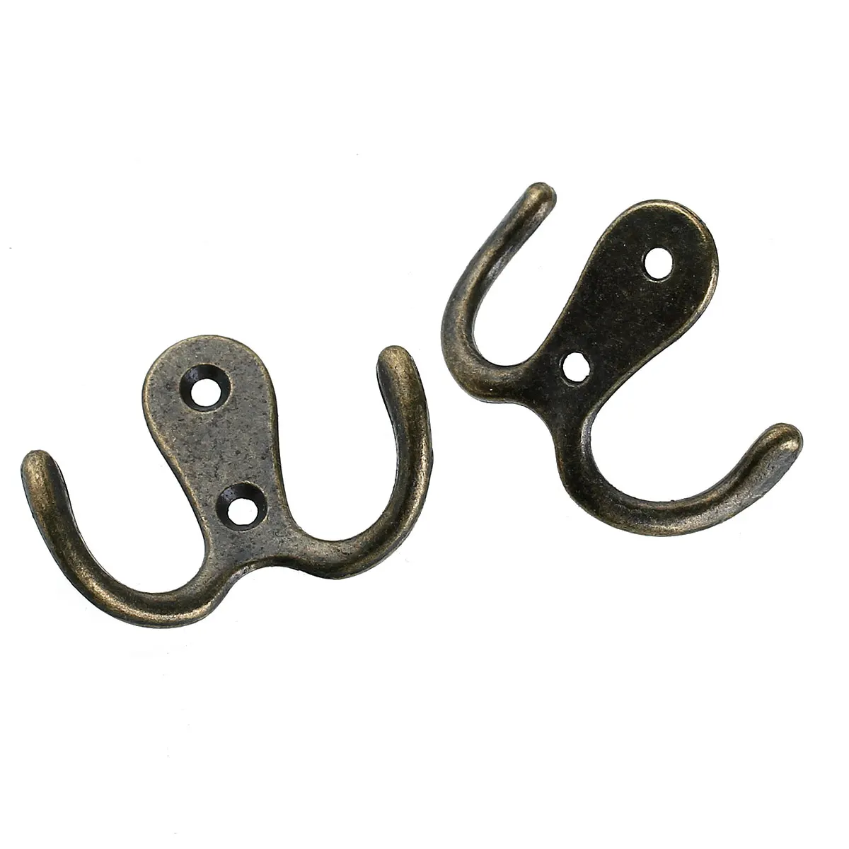 

Zinc Based Alloy Double Prong Wall Hook Hanger Clothes Hat Coat Rack Home Decor Antique Bronze 55mm x 41mm 5PCs/Set