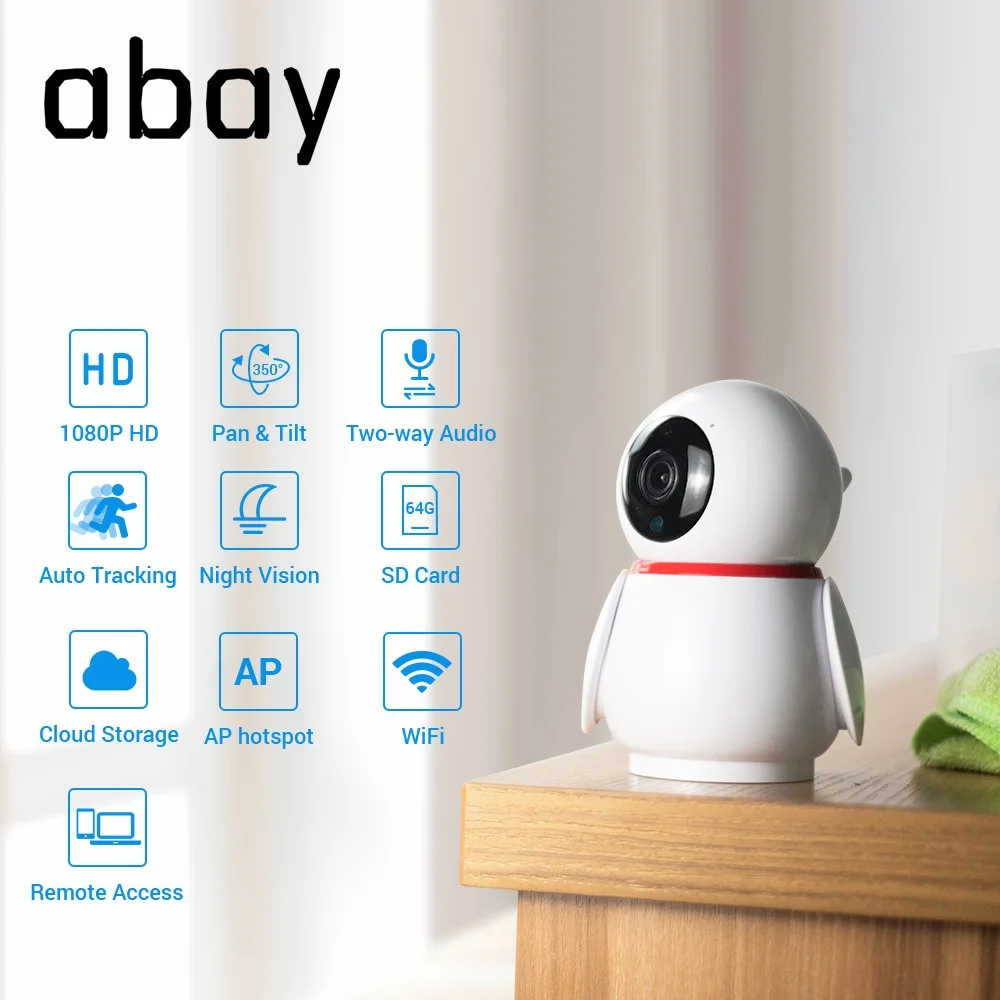 Abay 1080P IP камера Newdesi Домашняя безопасность видеонаблюдения облачная беспроводная