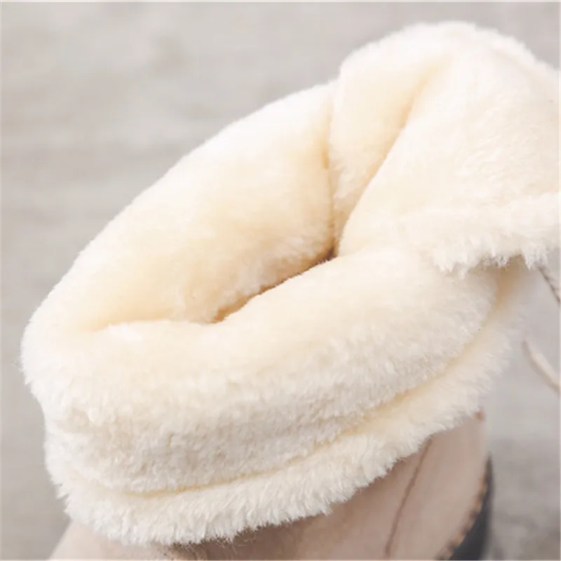 

ASUMER 2020 newest winter snow boots flock thick fur warm women ankle boots lace up round toe low heels casual shoes ladies