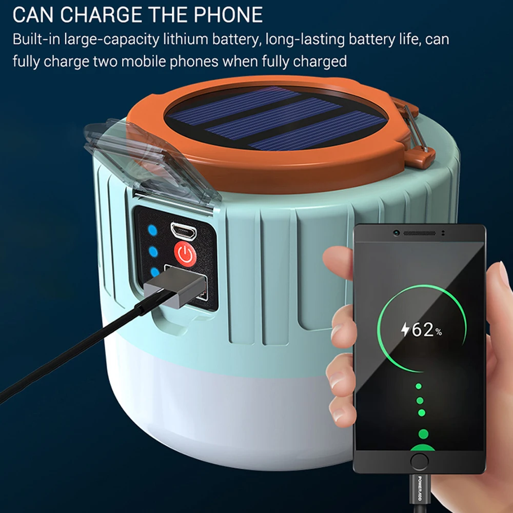 280W солнечных батарей палатка светильник Кемпинг уличная Светодиодная лампа s