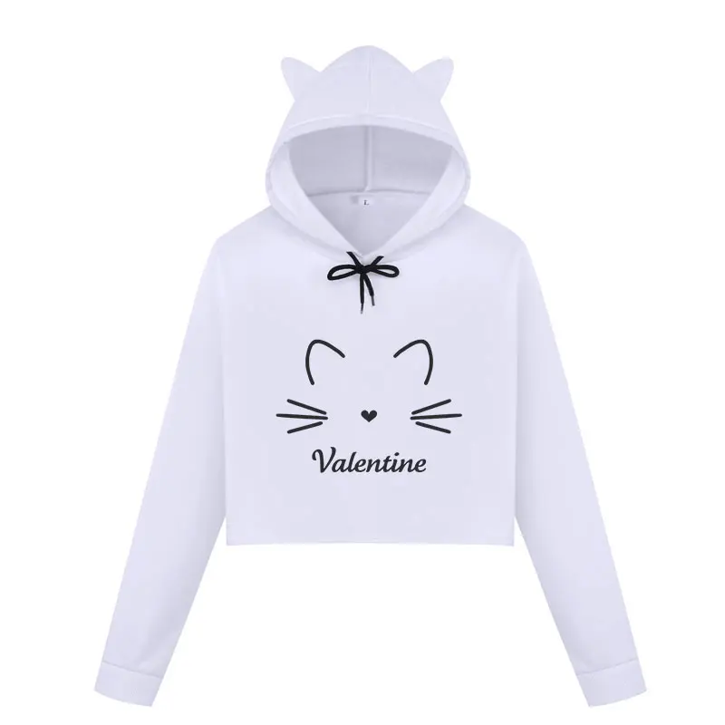 Ничего и надписью цвет: розовый принт кроп топ для девочек свитшоты с капюшоном