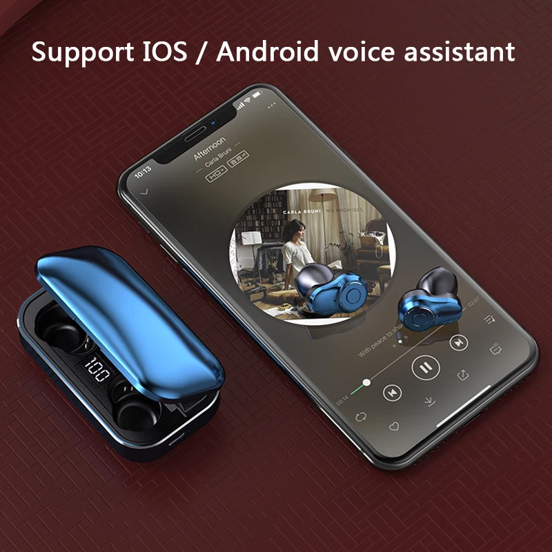 HATOSTEPED Bluetooth 5,0 наушники бас Спортивные Беспроводные наушники с 3500 мАч зарядная коробка HIFI Звук Handsfree игровые наушники