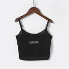 Женский топ с вышивкой, с открытой спиной и буквенным принтом