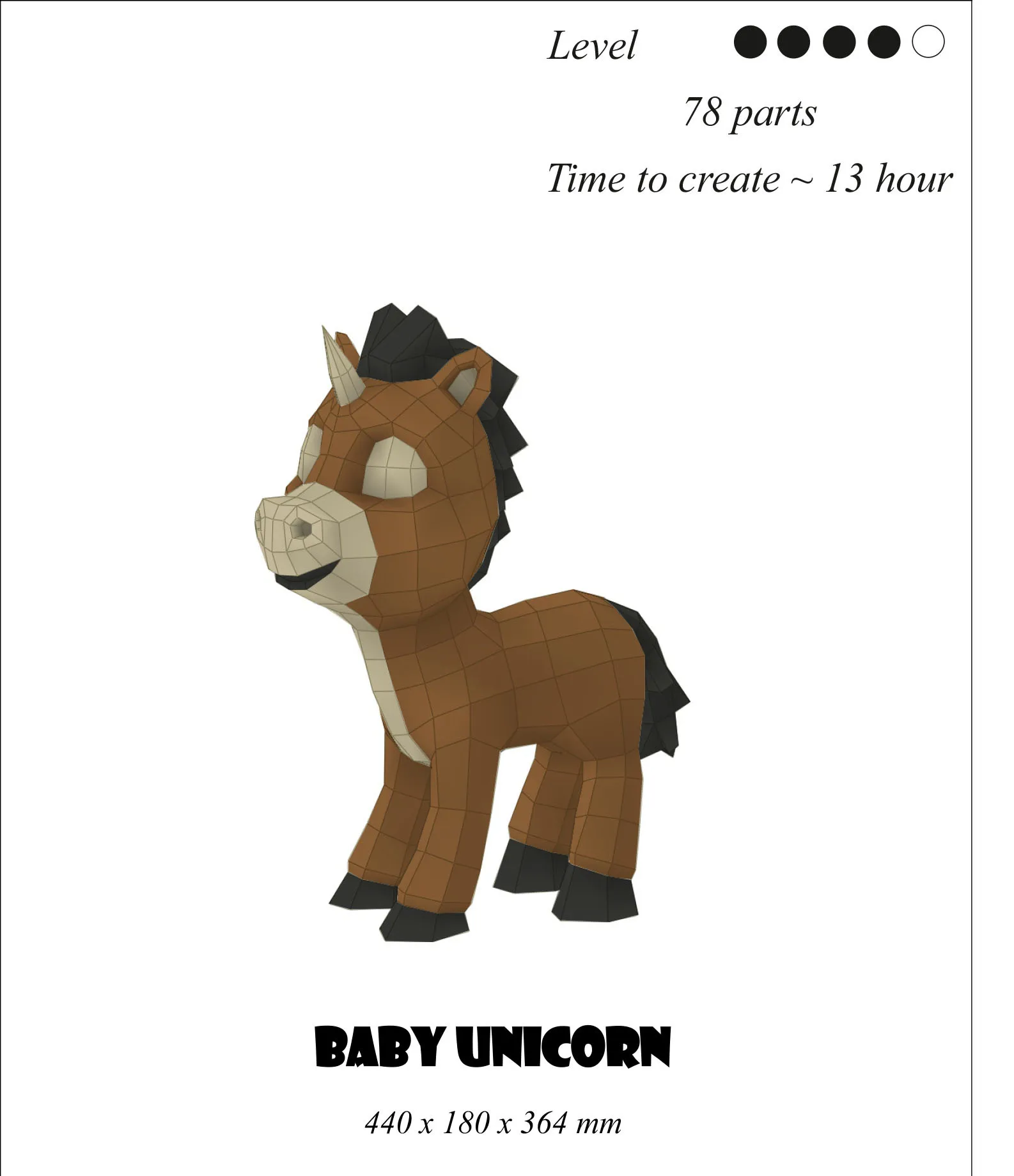 

Unicorn 3D Paper Model DIY Cartoon Three-dimensional Animal Paper Mold Kindergarten Handmade Children's Educational Toy Model