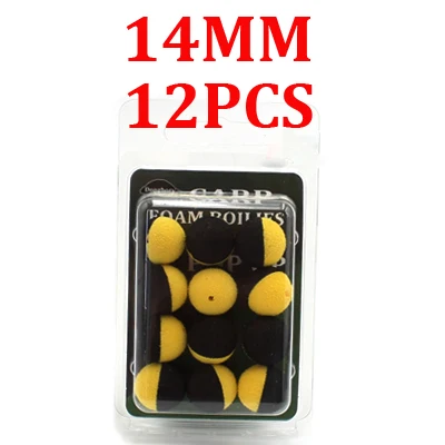 14MM-Yellow N Black 12/15 шт. Карп рыболовные приманки бойлов плавающий шар шарик карп подачи Twin Цвет приманка установка для волос плавающий рыболовный шар 10 12 14 мм - Цвет: 14MM-Yellow N Black