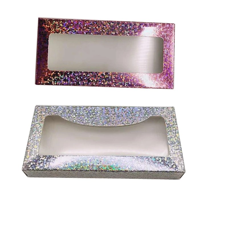 Пустые ресницы Упаковочная мягкая бумажная коробка для ресниц голографический