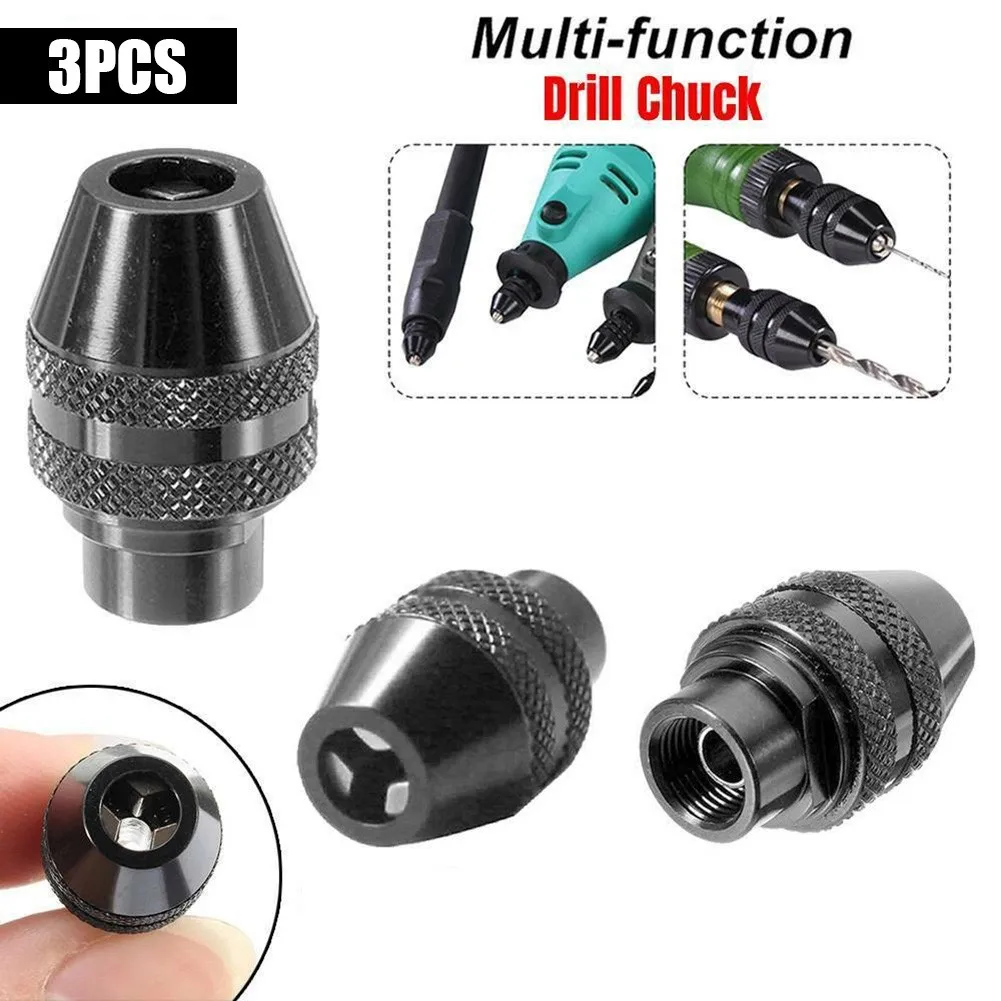 

3Pcs Multi Function Drill Chuck 0.4-3.2mm Replace Clamps For Rotary Tools Tighten/loosen Power Tools Accessories High Quality