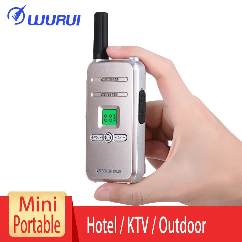 Gold 2 шт. портативная рация uhf с дальним диапазоном двухстороннее радио Wurui Q7 рация профессиональная Портативная радиостанция 10 км - Цвет: Gold