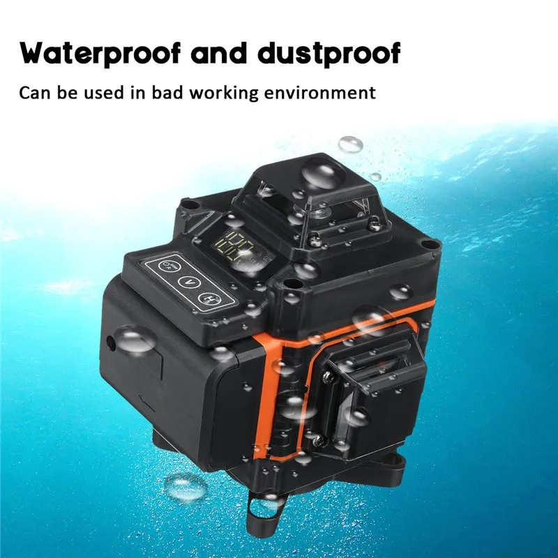 Лазерный уровень 16 линий 4D светильник зеленый свет светодиодный дисплей