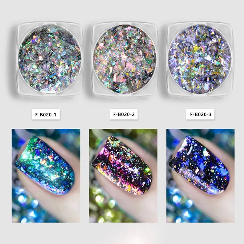 MiFanXi Nail Sequins AB Gradient Nail Art Pingment Glitter Flakes Dazzing Shining Nail Art Decoration Nail Accessories 1g
