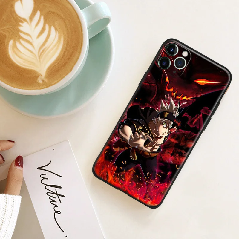 asta black clover art manga anime silicone phone case for iphone se 6 6s 7 8 plus x xr xs 11 12 mini pro max glass cover shell free global shipping