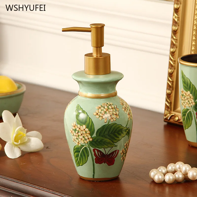 5 шт. зеленые керамические аксессуары для ванной комнаты держатель мыла/зубной