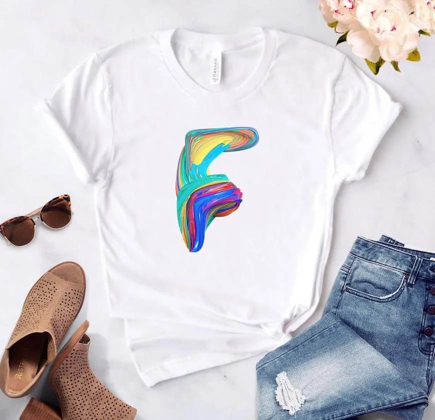 

Woman T-shirts 26 Letters T-shirt Female Summer Short Sleeve Women for 2021 Tee Women-clothing Women's Off White Tops Clothes