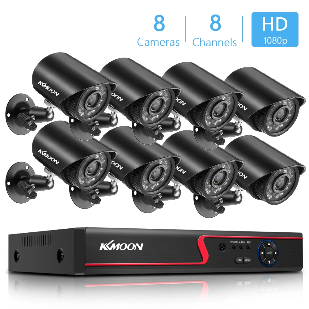 

Система камер домашней безопасности 8CH DVR + 8 шт. 1080P HD на открытом воздухе Водонепроницаемый видеонаблюдения Поддержка Ночное видение, обнар...